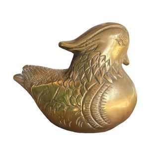 Vintage Brass  Mid Century Dove/Pheasant/ Bird  Figure Paper Weight 5.5”